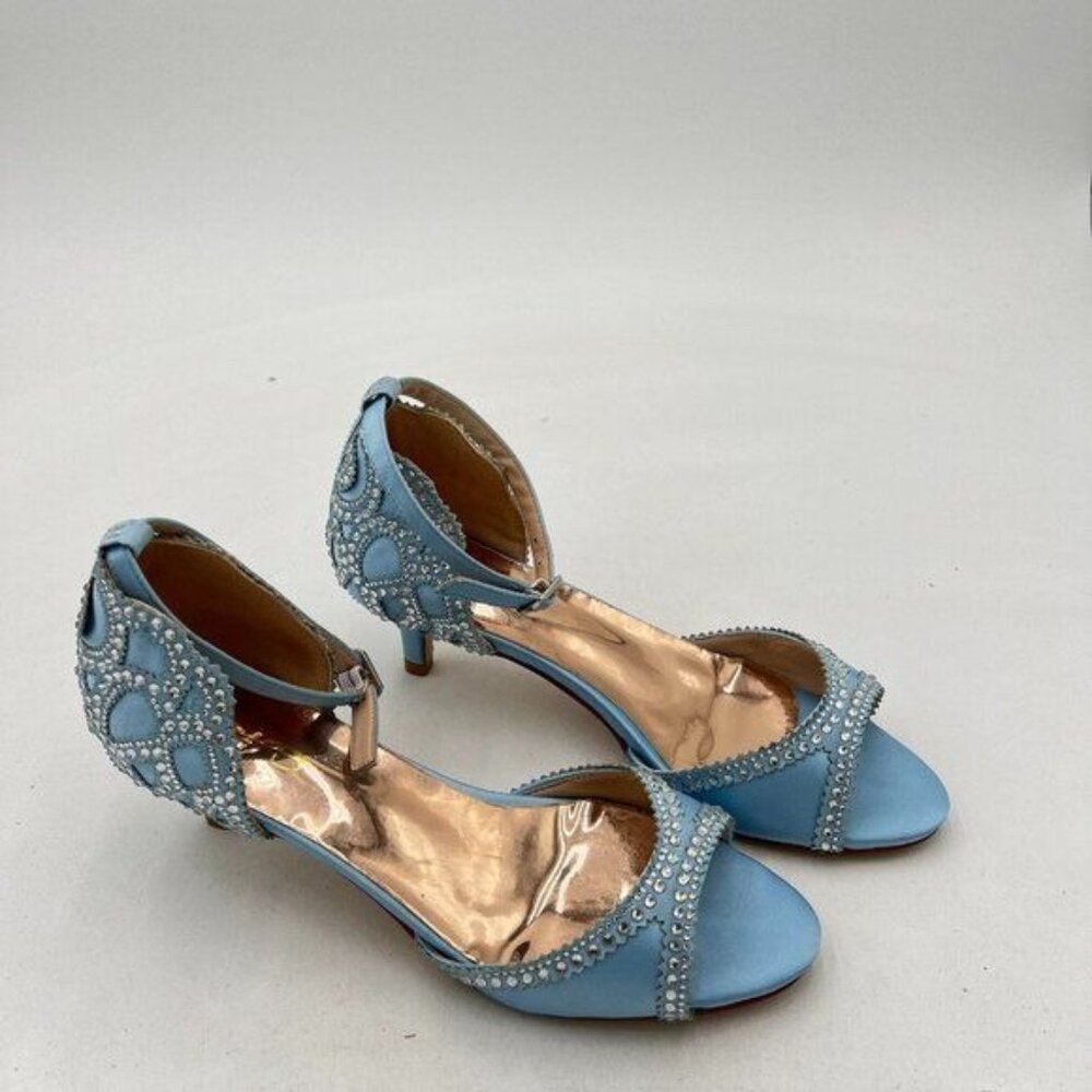 XYD Women's Sandals, Chic Peep Toe, D'Orsay Kitten Low Heels, Rhinestone Studs,